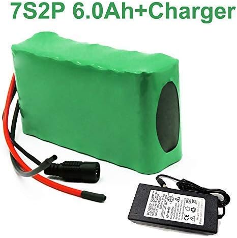 24V 6ah 25,9V Bateria de íons de lítio Ectof-Bike Electric Bicycle 7S2p com carregador