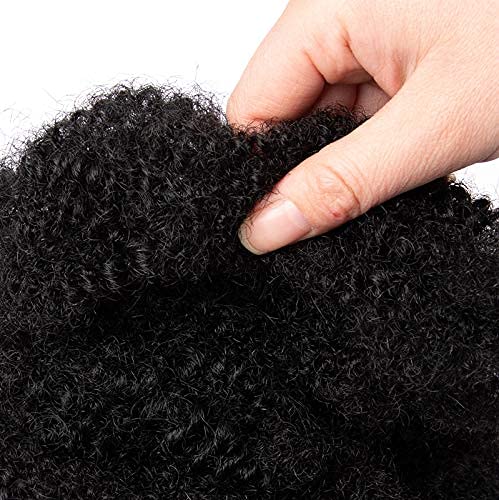 3 pacotes afro kinkys cabelos humanos a granel para dreadlocks e torção de cabelos full human human human macio afro piscadela