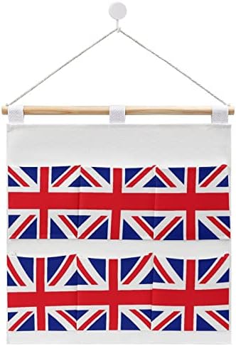 British Bandle Wall Closet Solvendo bolsa de armazenamento 6 bolsos de linho de linho sobre as bolsas organizadoras de portas