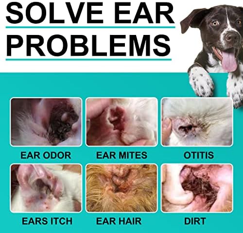 Limpador de orelha de cão supSserr 3pcs, solução de limpeza de orelhas para cães e gatos, prurido da orelha de lavagem de ouvidos