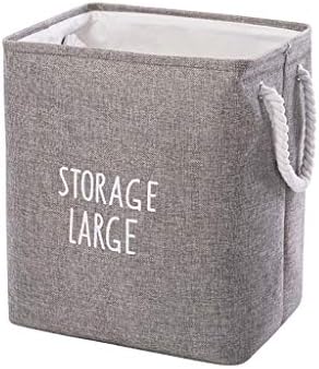 HQASH Grande caixa de cesto de armazenamento dobrável - cesta de lavanderia de linho de algodão para livro de roupas Bin Baby Toy