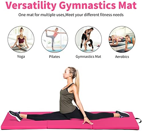 Mats de ginástica Blkmty 2'x6'x2 '' tapete de tiro de ginástica de ginástica tapete de ginástica Mat Yoga Aeróbica Fitness tape