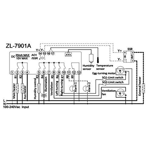 Lilytech ZL-7901A, 100-240VAC, PID, incubadora automática multifuncional, controlador de incubador, umidade de temperatura