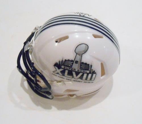 Kayvon Webster assinou o Super Bowl 48 Mini Capacete com Coa XLVIII Broncos 1 - Mini capacetes autografados da NFL
