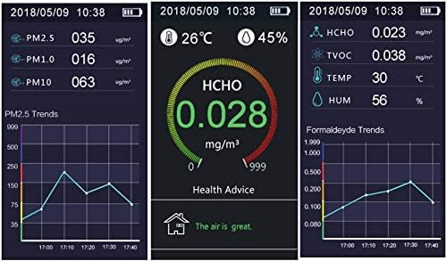 XDKLL Digital Multifuncional CO2 PM2.5 PM1.0 PM10 HCHO TVOC Detector Termômetro Hygrômetro Monitor do analisador de qualidade do ar