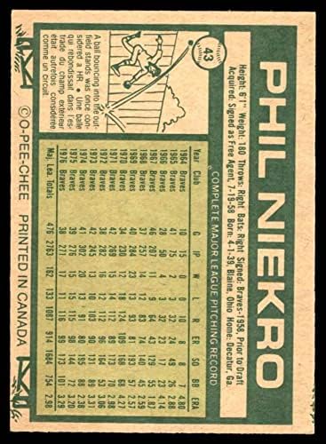 1977 O-Pee-Chee 43 Phil Niekro São Francisco Giants NM Giants