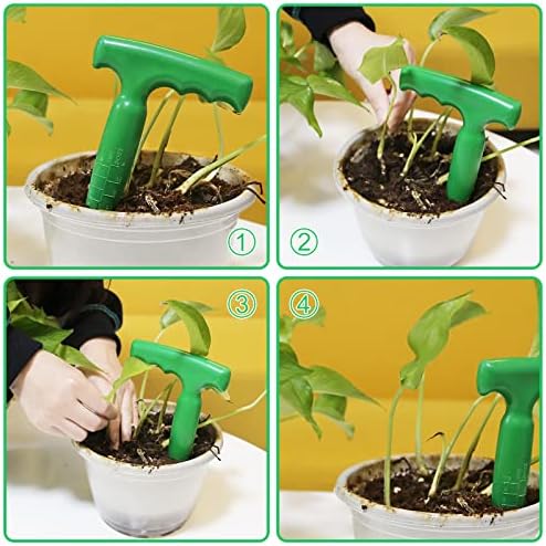 Omninmo 2pcs verde handheld orifuros de plástico punção semeando sementes de lâmpada semear Dibler Digger Grip Grip