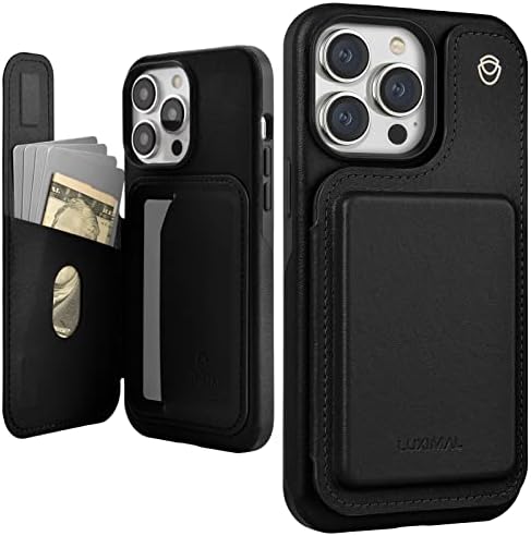 Luximal Caso Compatível com iPhone 14 Pro 6,1 polegadas, capa de couro Slim PU com caça -dinheiro a slots de cartas,