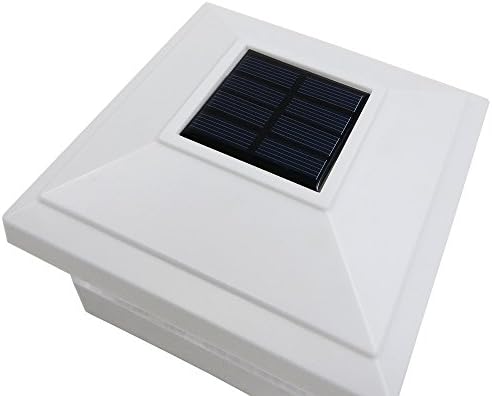 12 pacote de jardim branco ao ar livre 5 x 5 LED solar Post Deck Cap quadrado cerca de lente martelada lente lente PVC Vinyl
