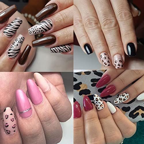 Folhas de transferência de unhas com estampa de leopardo 10 rolos de zebra mistrós