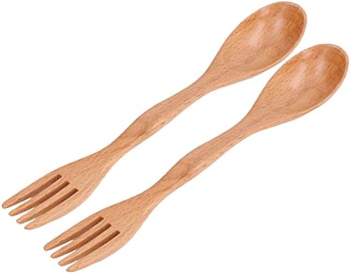 Utilitário SPORK, 2PCS Combo Spoon Fork Utensil Utensil de acampamento 2-em 1 colheres de madeira Forks sporks reutilizáveis