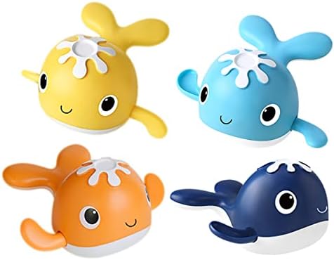 Toyandona 4pcs Clockwork Whale Kids Educational Toys Baby Bathing Toy Force Magnetic Bath Bath Products Plástico