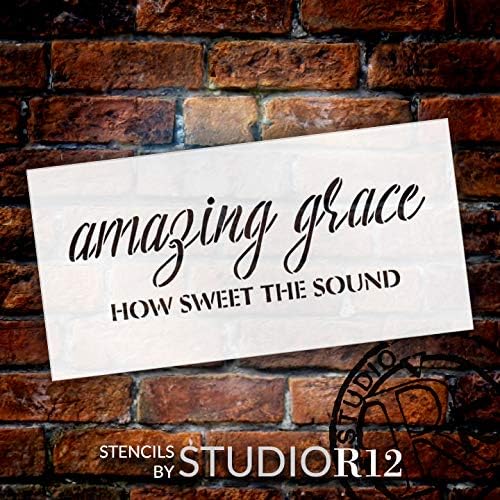 Amazing Grace que doce o estêncil de som por Studior12 | Modelo Mylar reutilizável | Use para pintar sinais de madeira - travesseiros
