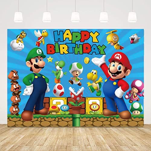 Chaungda 7x5ft Super Mario Gold Coin Video Video Video Birthday Theme Photography Castas Infantil Boys Birthday Party Photo Antecedentes