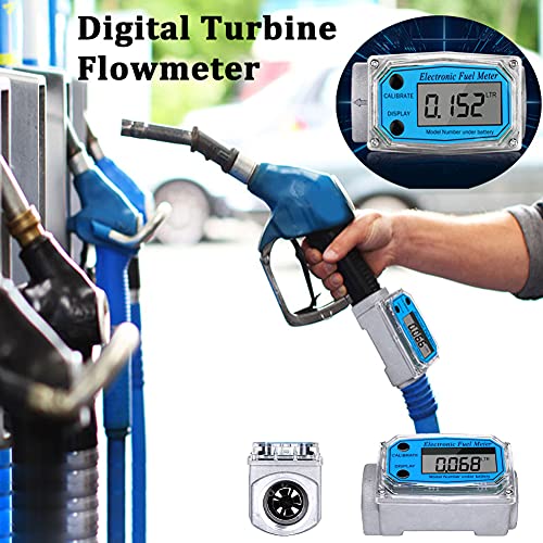 Medidor de fluxo de turbinas digitais, LCD Digital Display Digital Diesel Flowmeter Flowmeter para medir diesel, querosene, gasolina