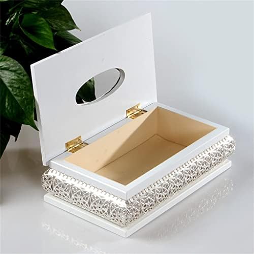 Douba European Style Tissue Box White Wood Gold Tissue Box Home Decoration Box Box Drawer criativo