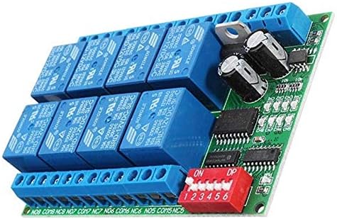 JF-XUAN 8 CANAL DC 12V RS485 ， Módulo de relé 485 Remoto ， Interruptor de controle ， para PLC PTZ Monitoramento de câmera