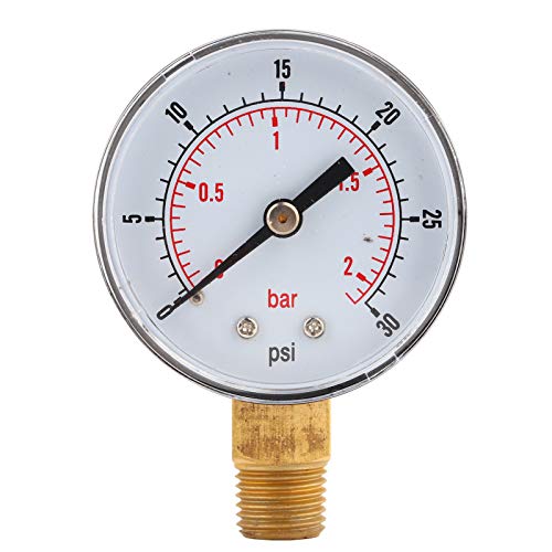 Medidor de pressão Conecte -se, medidor de pressão 1/4 BSPT 50mm Medidor de pressão de conexão inferior para água a gás de ar combustível
