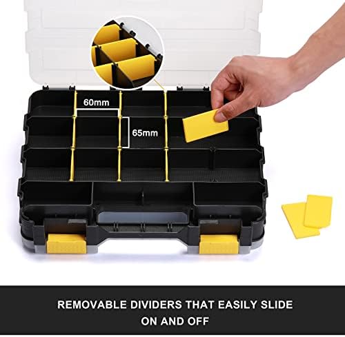 Casoman Double Side Tool Organizer com polímero resistente ao impacto e divisores de plástico removíveis personalizáveis,