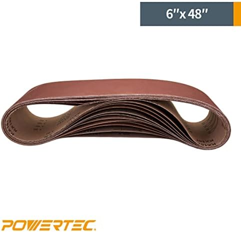 Powertec 110167 6 polegadas x 48 polegadas de óxido de alumínio Landing Belt Sorteamento, 2 cada um dos 60 80 120 150 240