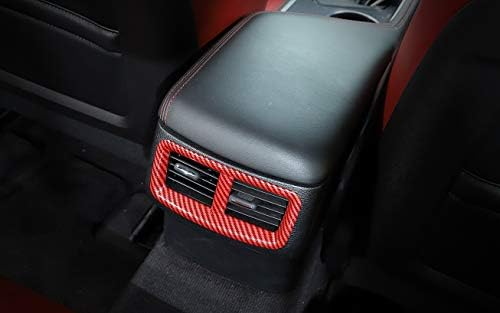 Painel de saída de ventilação de ar condicionado traseiro Gzxinwei para Dodge Challenger 2015-2020 Red Carber Fiber Tobo Sticker Frame