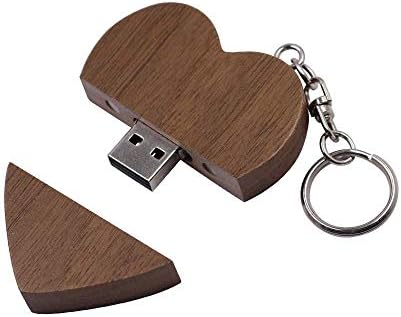 5pcs/10pcs Wood em forma de coração 2.0/3.0 unidade flash USB Memória de disco USB Stick com madeira