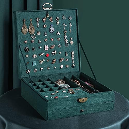 Gyjoyero Jewelry Box Black Jewelry Organizer for Women Girls Brincos de colar Anéis