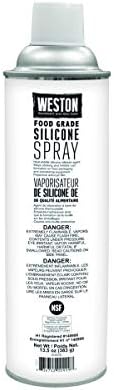 Spray antiaderente de silicone de qualidade alimentar de Weston para lubrificação e armazenamento, 13,5 onças, lata,
