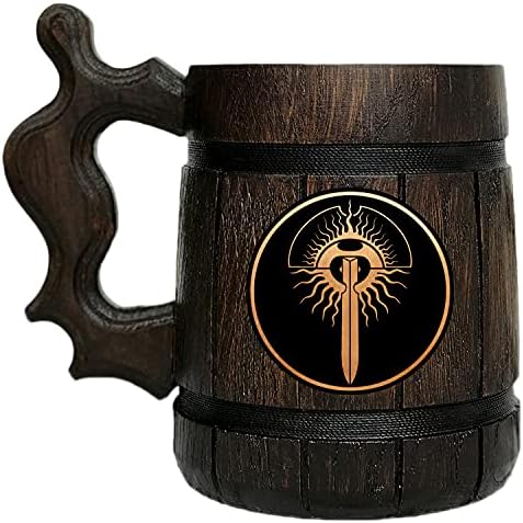 Crentes Planescape da caneca de origem. Caneca de cerveja de madeira. Caneca de madeira. Caneca de cerveja de madeira personalizada.