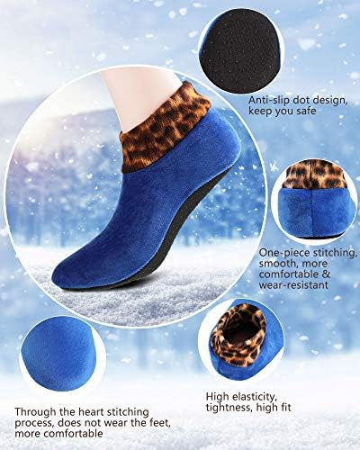 GEYOGA 5 pares de meias térmicas não deslizantes internas de meias interiores meias de piso mulheres mulheres meias difusas de inverno