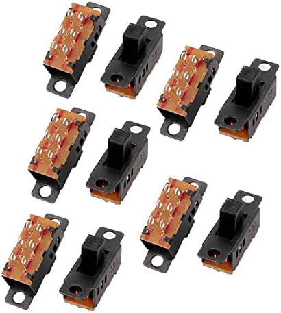 Aexit 10pcs 3 interruptores de plug-in Posição 6p DPDT Micro miniatura PCB Slide interruptor Comutadores de saída de