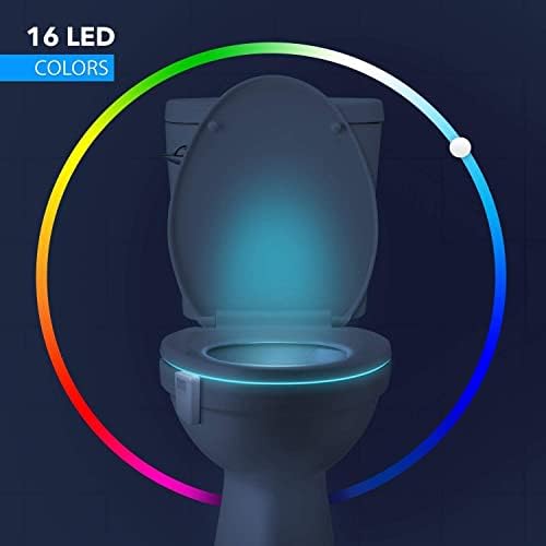 AOMOFUN Toilet Night Light - 16 Sensor de movimento colorido Tigela de banheiro LED LEDLIGH Nightlight - Gadgets divertidos legais para decoração de casa e material de estoque - item de presente exclusivo para homens, pai, meninos, filhos e adolescentes