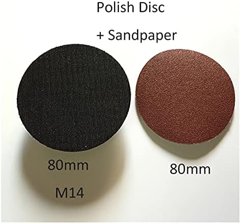 Lixa de lixadeira 1 m14x75mm 3 polegadas disco de polimento + 10 lenha pegajosa tampa de disco de lixa 75-80mm Acessórios