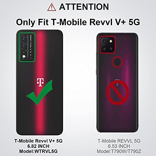 NTZW T-Mobile Revvl V + 5G Caso: Caixa de telefone protetora à prova de choque pesado [Protetor de tela de vidro de 2 temperado] Anti-deslizamento