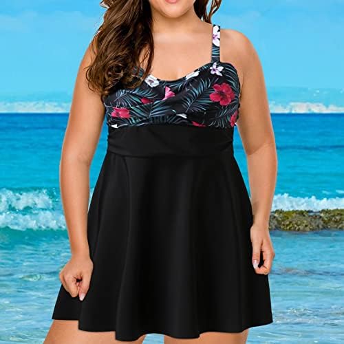 Plus Size Tankini Swimsuits para mulheres Tommumy Control Suits Bathing com shorts FIT FIT FIL