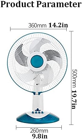 Yoo Air Conditionners portátil Oscilando o ventilador com 14,2 polegadas de 3 cm de velocidade da caixa de timer de 60 minutos 5 lâminas de alumínio Circulação de ar branca