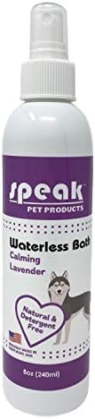 Fale produtos para animais de estimação spray de banho natural sem água, para cães, lavanda calmante, 8oz onças