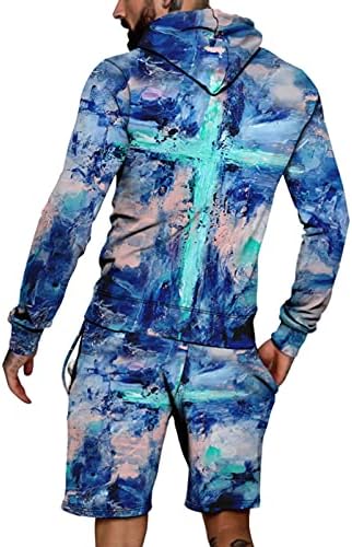 Alovey Unissex Cross Impresso Ruos de traje 2 peças roupas de jogging de trajes esportivos casuais roupas de moletom