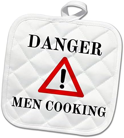3drose simples e engraçado Texto de perigo para cozinhar - Potholders