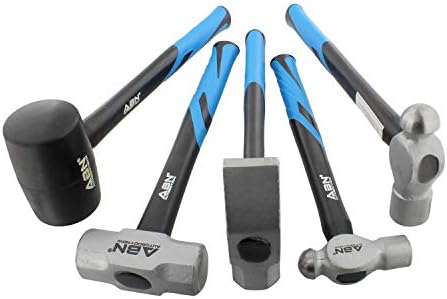 Conjunto de martelos de 5 peças - conjunto de ferramentas de martelo de forjamento, ferramentas de trabalho de metal e equipamentos