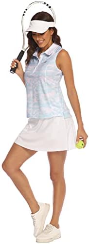 Mofiz Sleeveless Golf Polo Camisetas para Mulheres Rápida Deca Deca Decada UPF mais de 50 tampas esportivas esportivas para