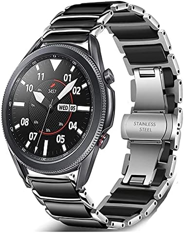Bandas Bovipo Compatíveis com Samsung Galaxy Watch 5 & 4/Active 2 40mm 44mm/relógio 5 Pro 45mm/Galaxy Relógio 4 Classic 42mm 46mm/relógio 3 41mm, cerâmica de aço inoxidável de 20 mm Link