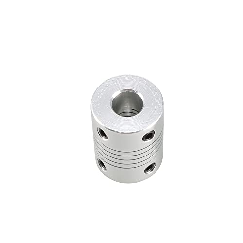 UXCELL de 6,35 mm a 8 mm de eixo de liga de alumínio do acoplamento flexível Conector Junta L25xd19 Prata, 5pcs