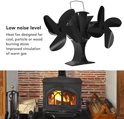 Tgoon Wood Stove Fan, energia alimentada por calor economia de energia automática 8 lâminas anti Scratch para casa