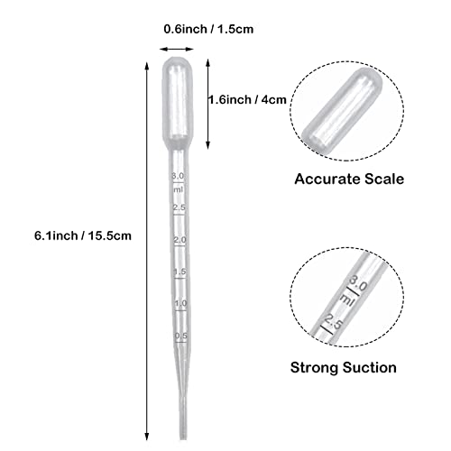 50 PCs transfere pipetas de 3 ml de conta -gotas descartáveis ​​para transferir óleos essenciais de perfume e misturar