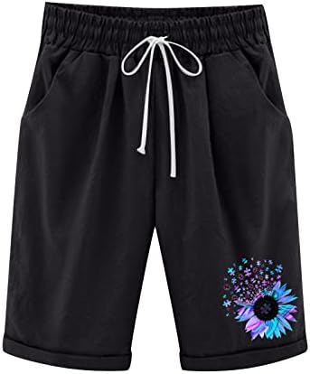Shorts bermudas para mulheres shorts de camisa elástica com bolsos profundos shorts longos para mulheres lounge atléticas