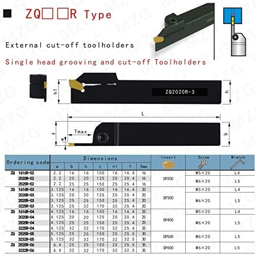 Fincos Cutor Arbor ZQ2525R-2 CNC Torno único Adaptador de barra de caça-níqueis de caça-níqueis Blade de carboneto cimentado