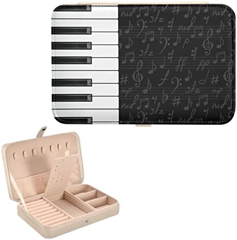 Innewgogo piano Keys Musical Small Jewelry Box PU Leather Jewelry Organizer Travel Colar Ring Storage Organizer para colares e pulseiras