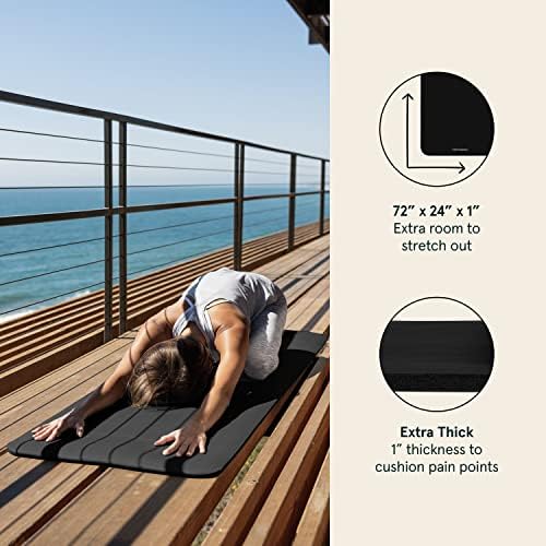 Retapec Solana Yoga Mat 1 de espessura com alça de nylon para homens e mulheres - tapete de exercício não deslizante para