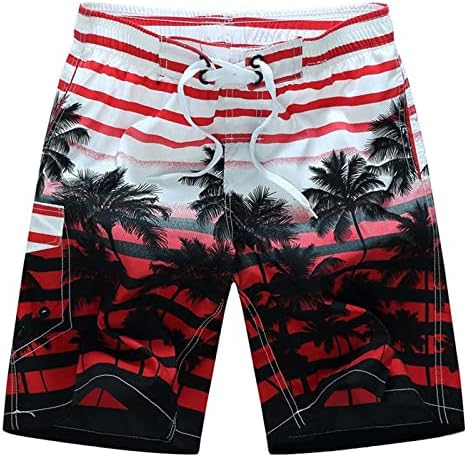 Shorts de praia bmisEgm para homens calças de praia masculino calça de praia impressa de verão Capris shorts bandeira baú de nadar de bandeira